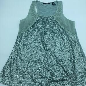 BKE  Tank Top Women's Small Seafoam Green Sequined & Beaded  Dressy